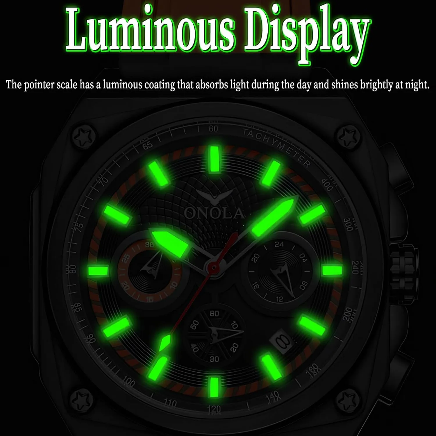 Square New Multi Functional Six Needle Timing Quartz Watch viable respective imbalance fiery bond analysis Men's Luminous Waterproof Sports Calendar Watch Fashionable 