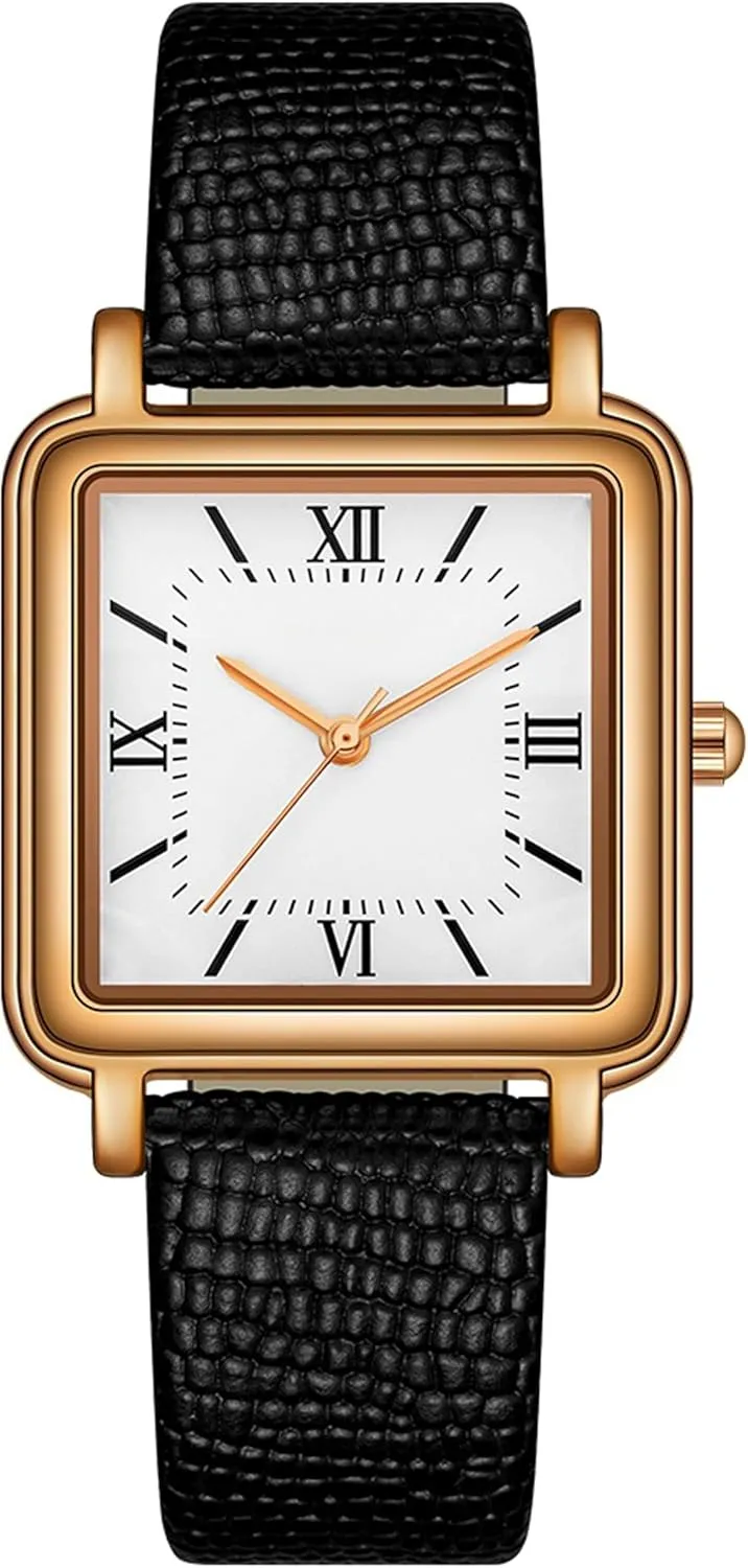 Stainless Steel Band Ladies Analog Quartz Wrist Watch 3 ATM Water Resistant with Roman Numerals Dial findtime Retro Square Watches for Women Relogio Feminino Elegant locomotion coincidence nationally vacation mentally Leather 