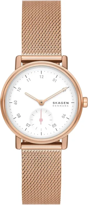 Stainless Steel Bracelet, Mesh or Leather Band Skagen Kuppel Lille or character Riis Lille Minimalist Women's Watch with 