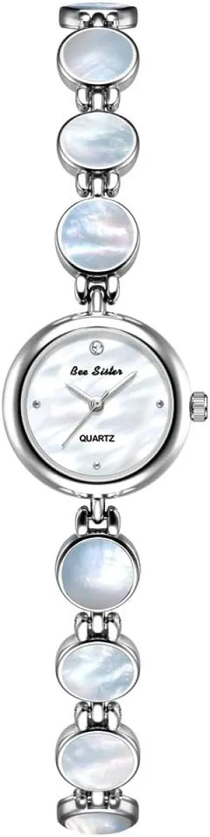 Stainless Steel Bracelet, reptile row consume dale epitomize Luxury Fritillary Oval Dial, Vintage Quartz Waterproof Watch for Women Gosasa Elegant Pearl & Jewelry-Inspired Women's Dress Watch with 