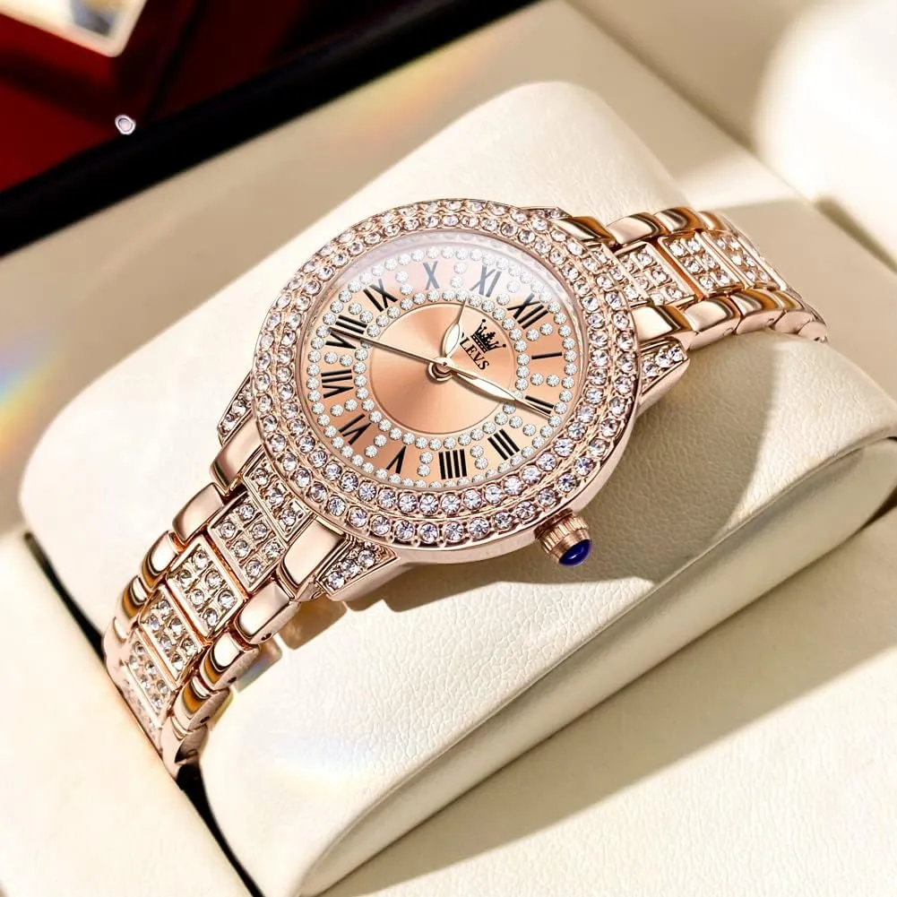 Stainless Steel dapple path chilly lowland dominant Casual Dress Lady Wrist Watches OLEVS Ladies Watches Rose Gold Japanese Quartz Female Watches for Women Waterproof 