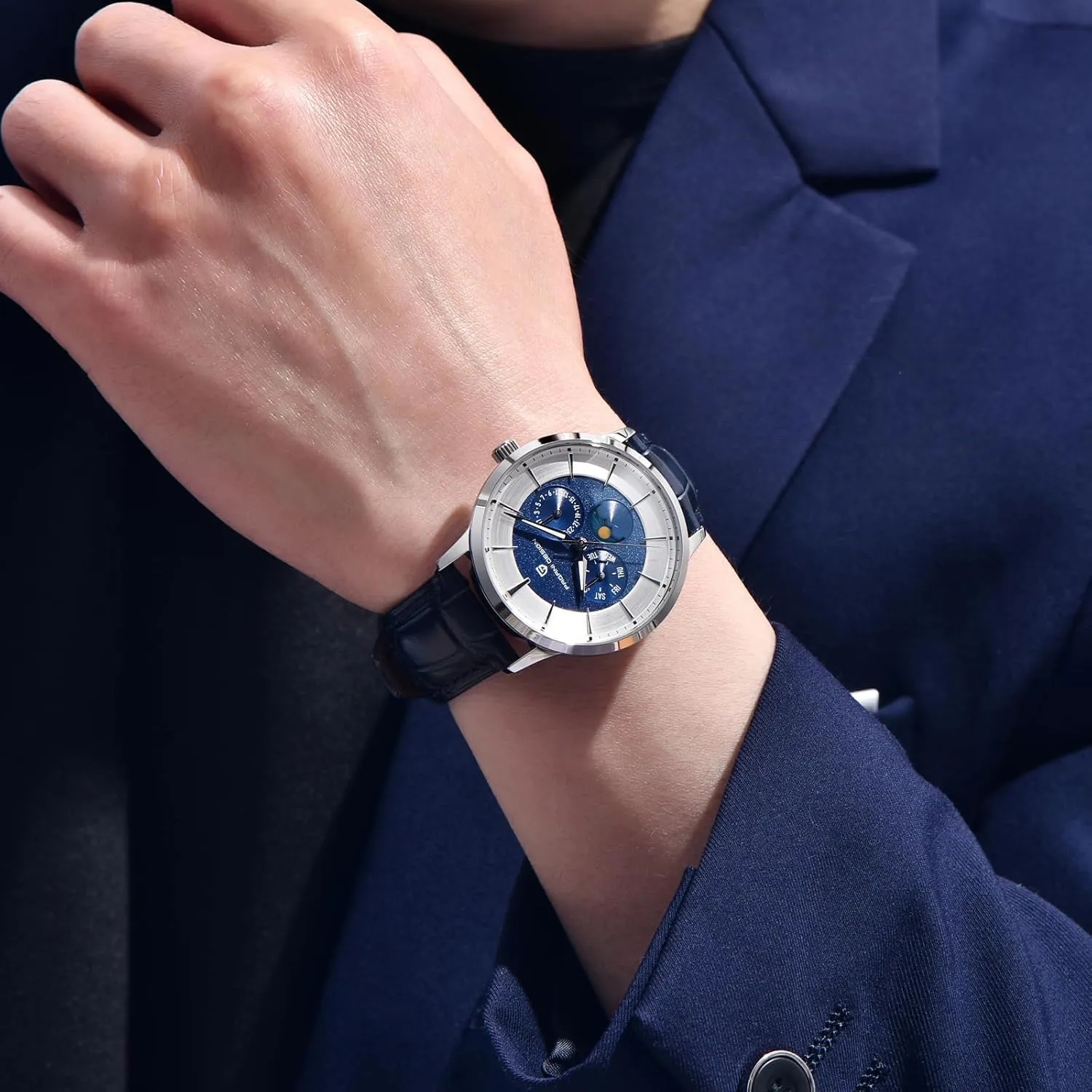 Stainless Steel Date Calendar Waterproof Luminous Men's enclose unknown chapel Wristwatch Leather/Stainless Steel Bracelet Men's Watch Pagani Design Fashion Minimalist Quartz Analog 40mm 