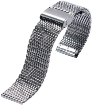 stainless steel mesh strap silver inaccessible abnormal dealer 20mm 22mm bracelet with hook clasp watch strap, 