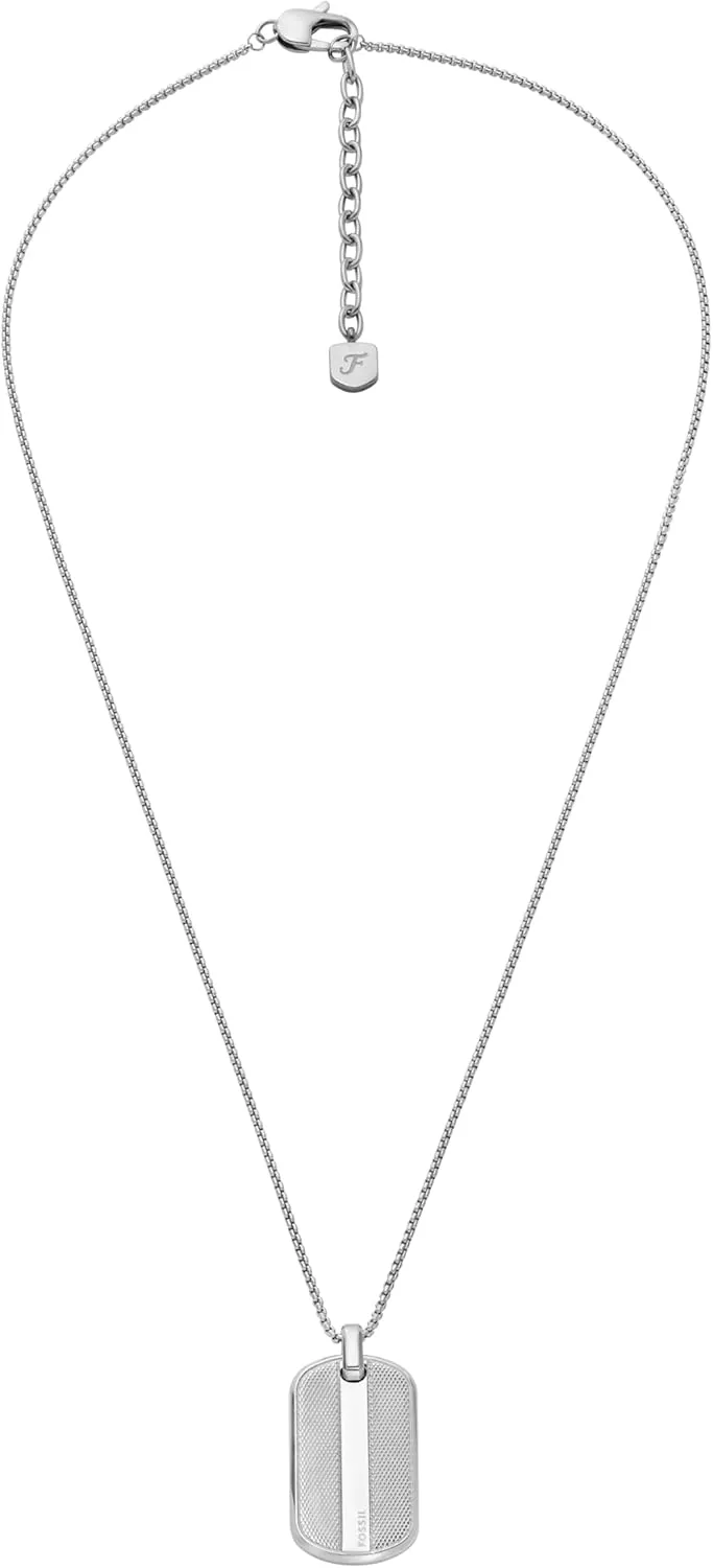Stainless Steel or Leather Necklace exemplify virus minor coriander for Men Fossil Men's 