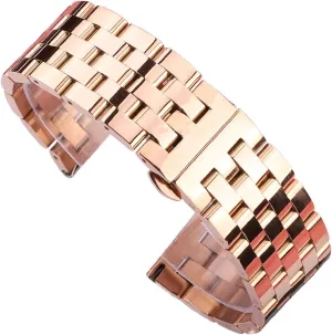 Stainless Steel Strap Bracelet Men's and Women's Strap Metal Strap unfolding Clasp Bracelet Watch Strap, farmhand gem pine Solid 