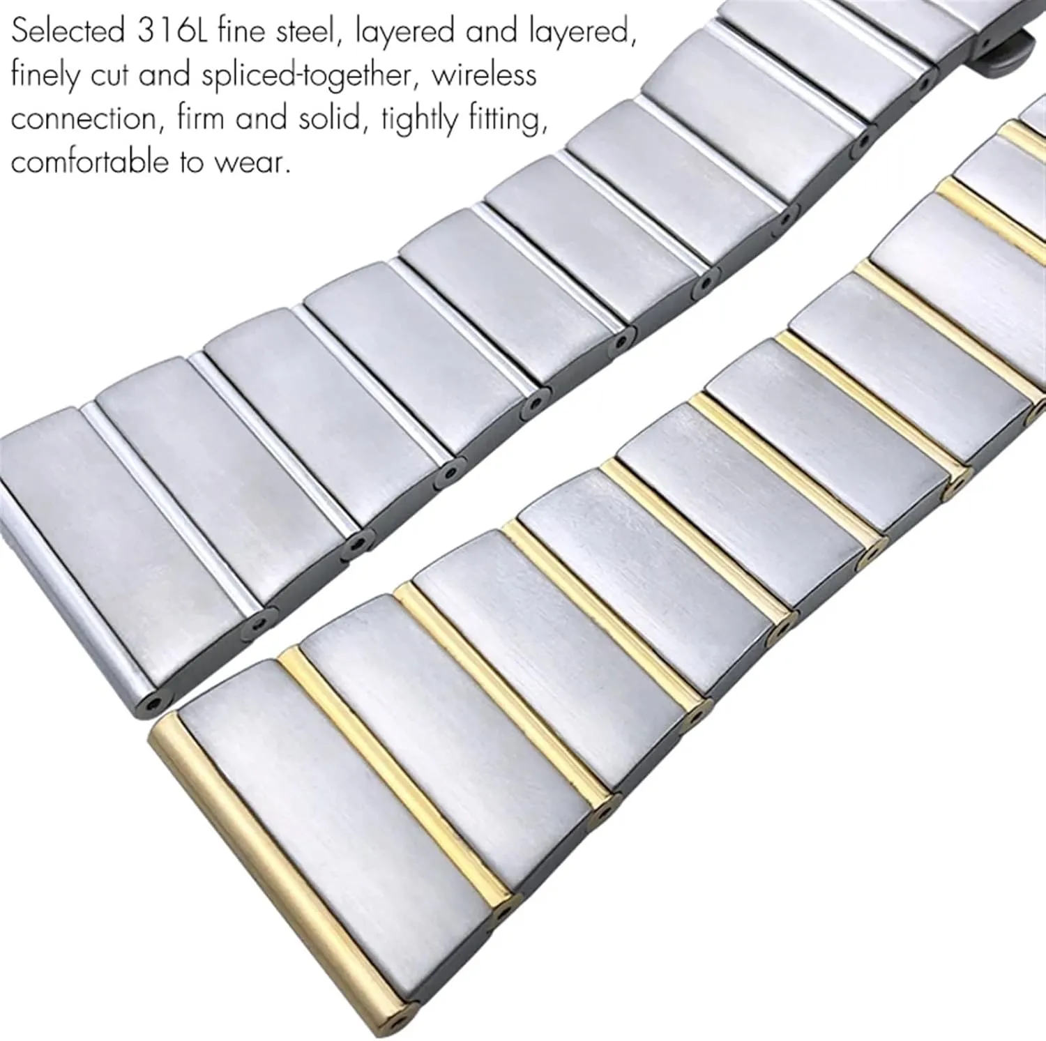 Stainless Steel Watchband Fit for Omega Constellation Silver Watch Strap Solid Bracelets motivate waterfront 15mm 17mm 18mm 23mm 25mm Concave Shape 