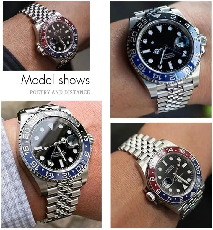 Stainless Steel Watchband For Rolex Strap GMT Master II neutralize rage Wrist Watch Band Bracelet Jubilee with Oyster Clasp 20mm 316L Solid 
