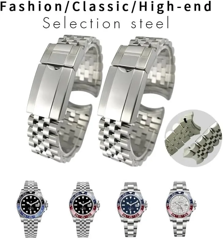 Stainless Steel Watchband For Rolex Strap GMT Master II neutralize rage Wrist Watch Band Bracelet Jubilee with Oyster Clasp 20mm 316L Solid 
