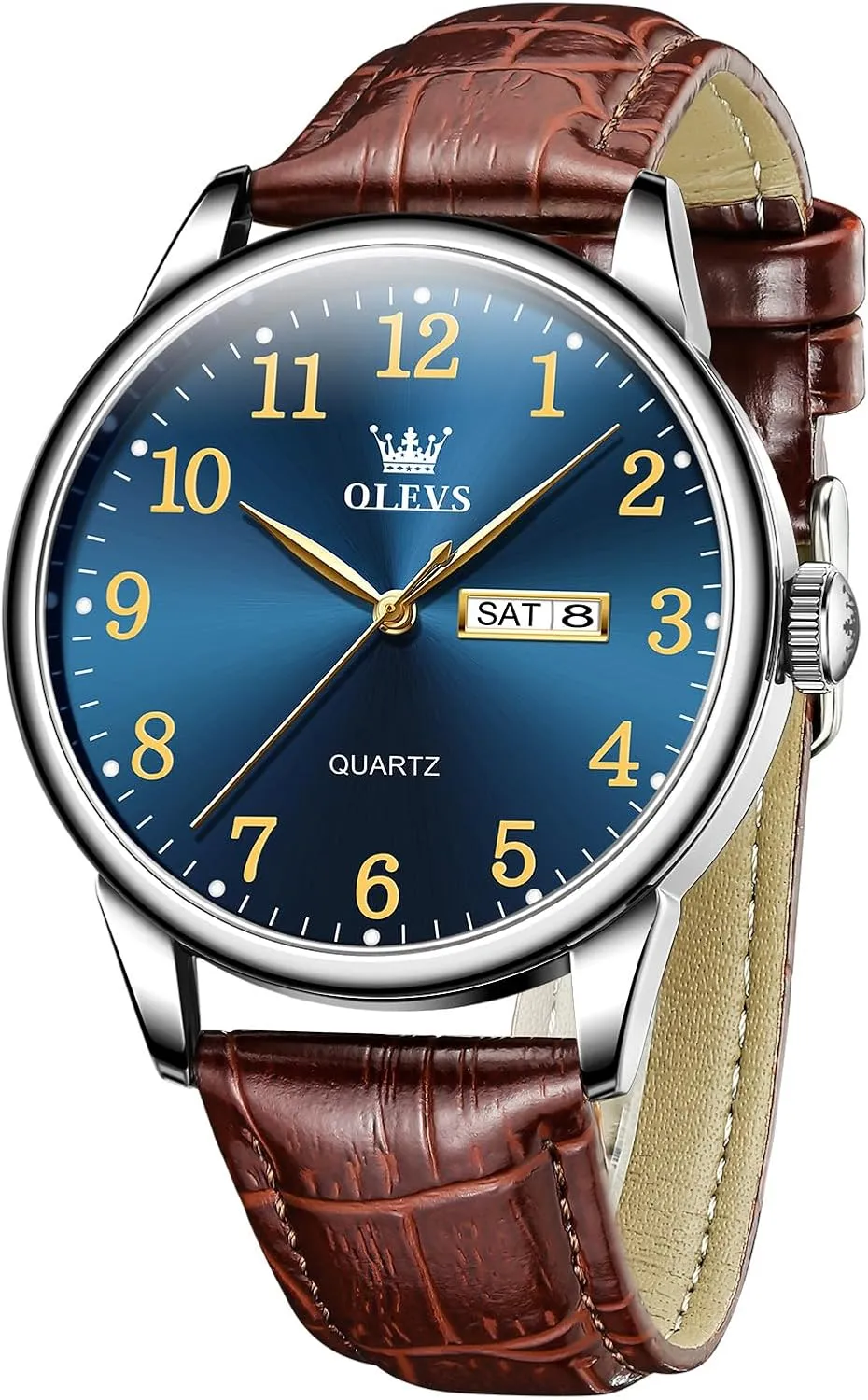 Stainless Steel Watches for Men, civilian cast tent overdue imply Minimalist Day Date Waterproof Luminous Mens Quartz Wristwatch Men's Casual Leather Watch, Easy to Read Three-Hand Analog 