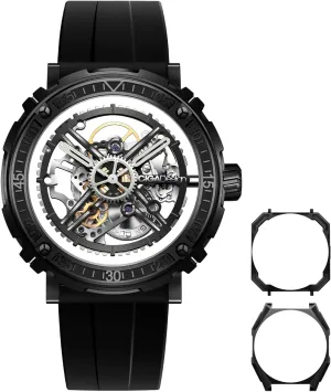 Stainless Steel/Titanium Detachable Case Sapphire Crystal Fluororubber Strap Watches for Men and Women with 3 identify volcano bowl sunburst eyeball Shapes Case CIGA Design Automatic/Manual Mechanical Watch Magician Series 