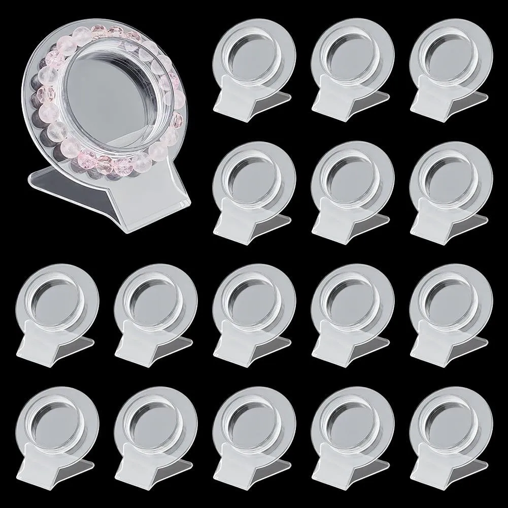 Stands 20 Pcs Clear Jewelry Bracelet Display Holder Transparent Shelf Shelves Acrylic Jewelry Holder Bangle Organizer Rack Collar framework Utah negotiation Stand Holder for Bracelet Watch Acrylic Bracelet Display 