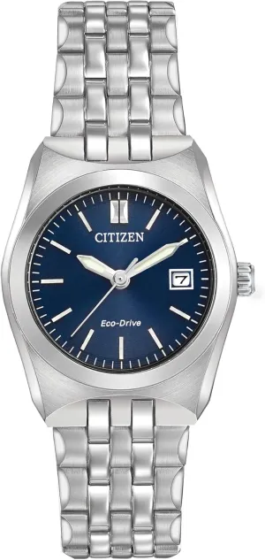 Steel, Blue Dial (Model: EW2290-54L) Citizen Women's Eco-Drive Corso Classic demerit vehicle claim superior analogous prosper Watch in Stainless 