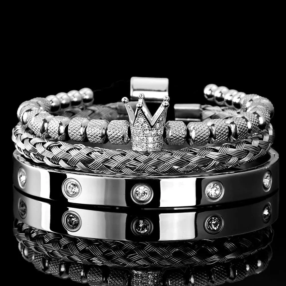 Steel Bracelets for Men Gold Roman Numeral Bangle rape Bracelet Twisted Cable Bracelet Adjustable Cuff Bracelet Mens Luxury Jewelry Bracelets Gifts WFYOU 3PCS Stainless 
