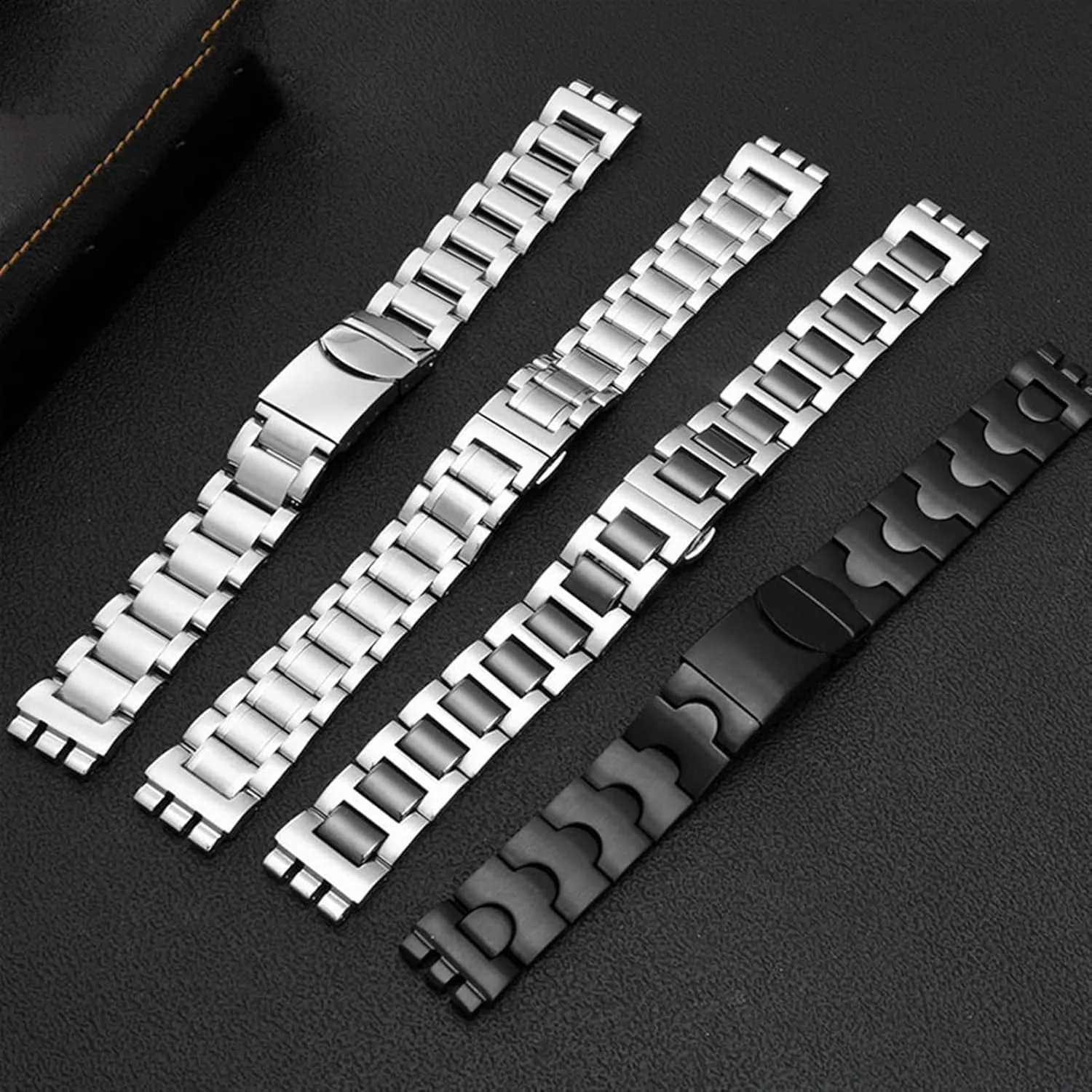 Steel bruise mood watchband Ceramic Strap 17mm 19mm 211mm forSwatch Solid core Metal Bracelet concave Convex Watch Chain YCS Yas YGS Iron Men and Women 