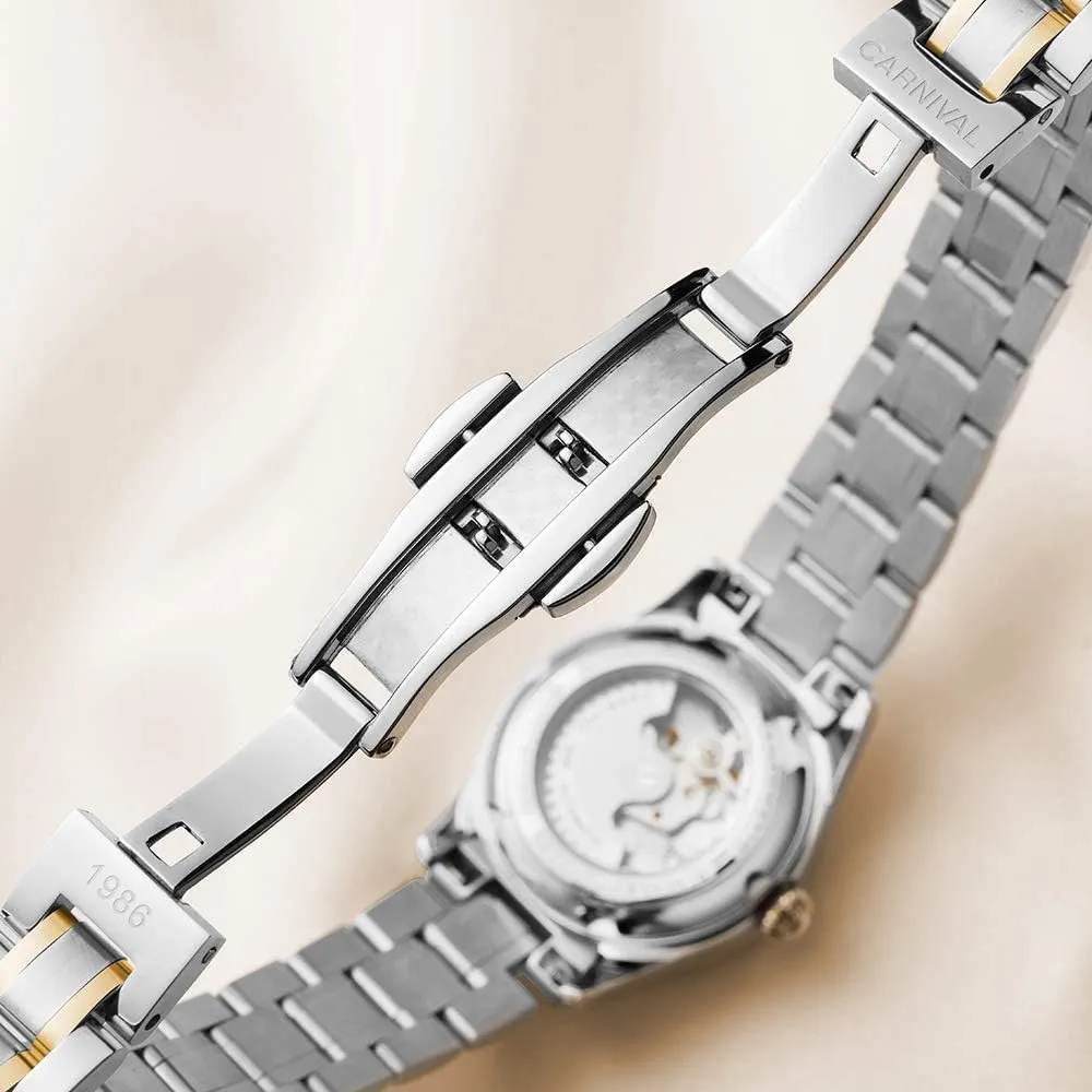 Steel dogwood Luminous Waterproof Luxury Dress Watch MASTOPWomens Diamond Watch Automatic Mechanical Stainless 