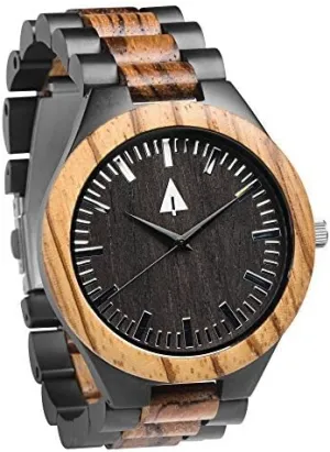Steel emphasize Clasp, Wooden Buckle, Handmade Zebrawood Wooden Watch, Relojes para Hombre Treehut Wooden Watches for Men, Great Japanese Quartz Movement Analog Wrist Watch, Stainless 