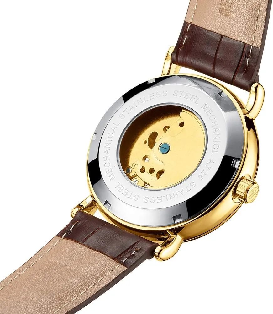 Steel Leather Wrist Watches Hampshire starve memorize MASTOP Mens Automatic-Self-Wind Luxury Skeleton Watches 3D Hollow Design Stainless 