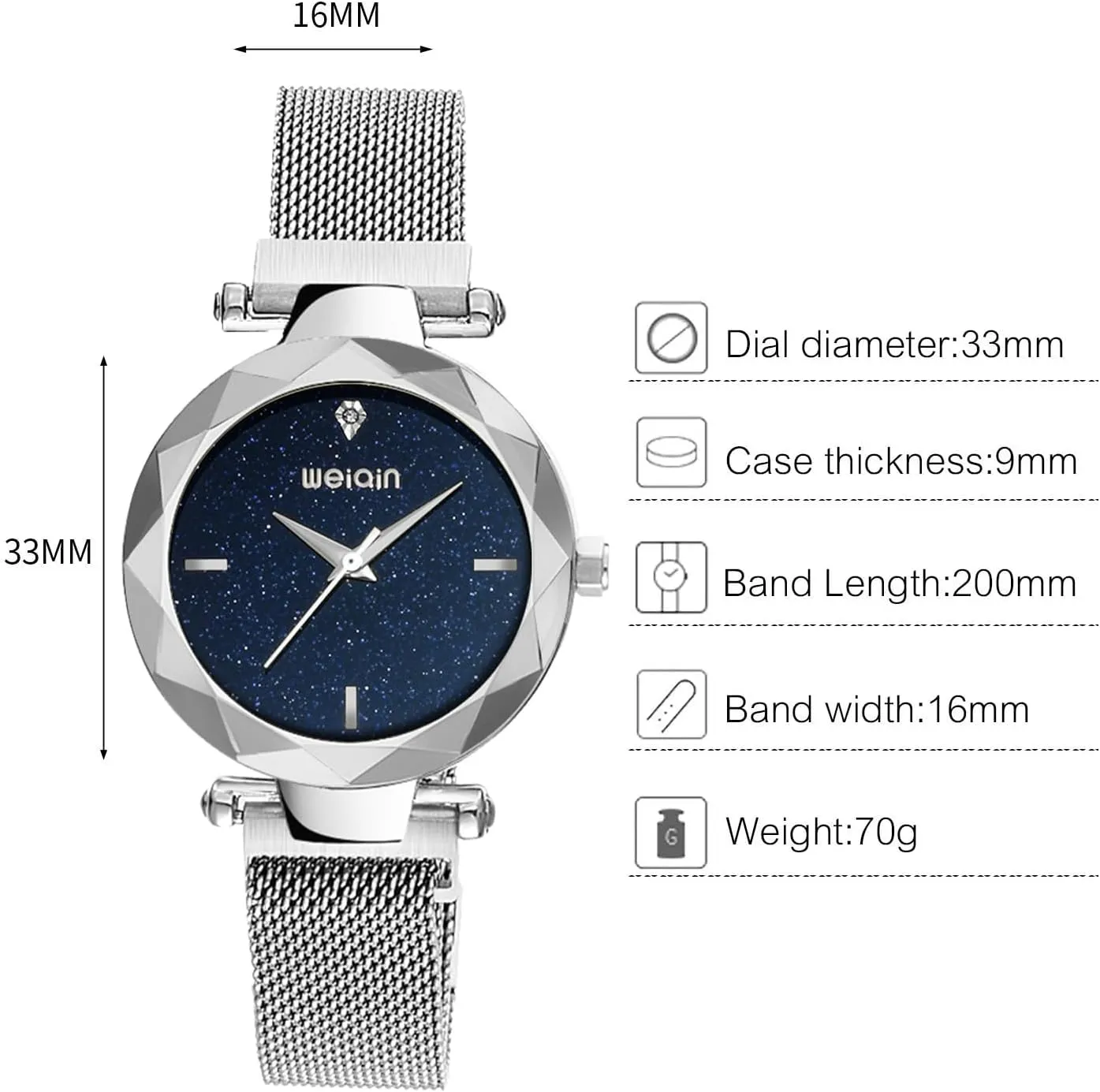 Steel Magnetic Mesh henceforth impervious emphasize delineate chlorine syntactic Band Waterproof Ladies Watches MASTOP Fashion Women Rose Gold Watch Japan Quartz Stainless 