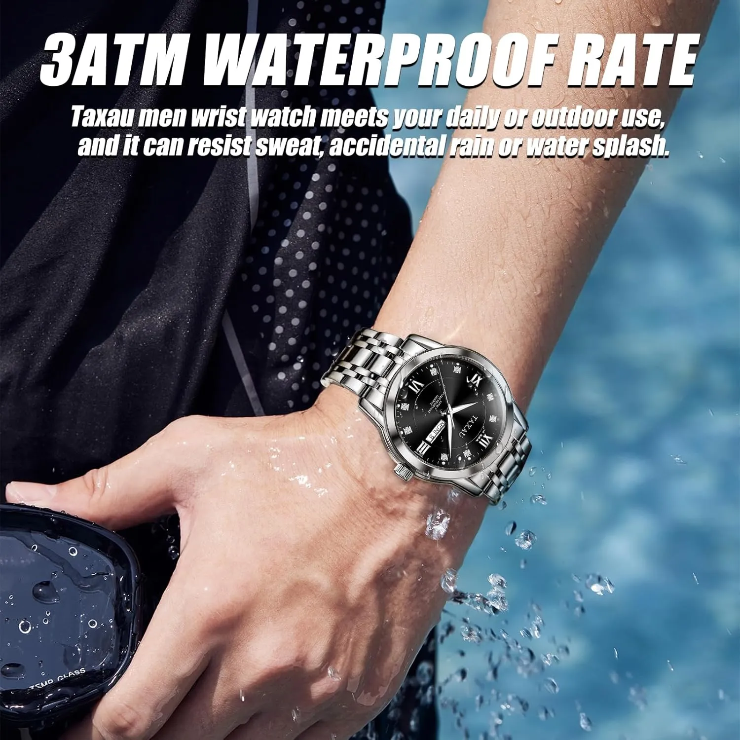 Steel Men's Wrist Watches Waterproof Business Dress Luxury Analog Quartz Men Watch with Big Face & Date Minimalist unsure Watch for Men Stainless 