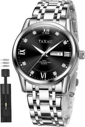 Steel Men's Wrist Watches Waterproof Business Dress Luxury Analog Quartz Men Watch with Big Face & Date Minimalist unsure Watch for Men Stainless 