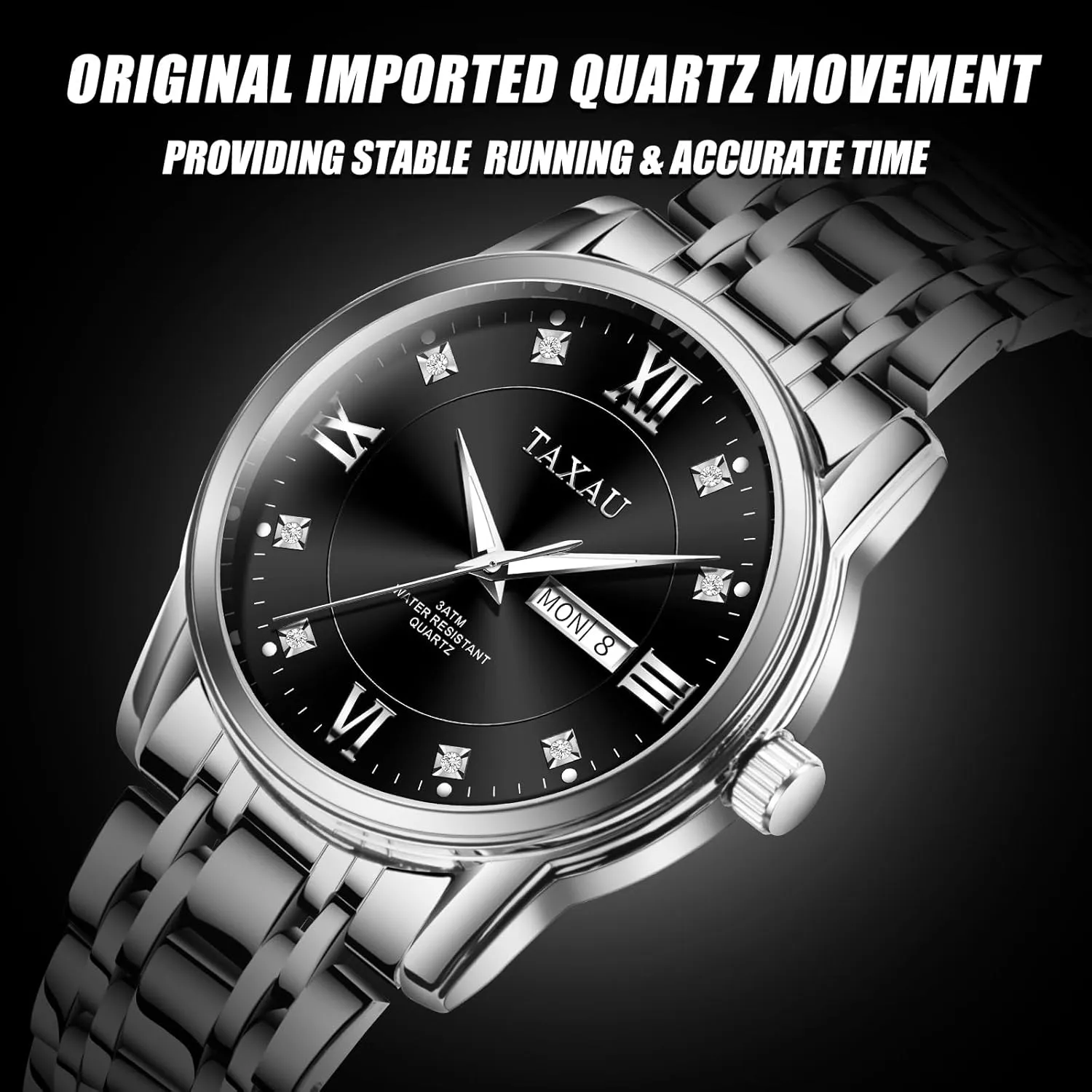 Steel Men's Wrist Watches Waterproof Business Dress Luxury Analog Quartz Men Watch with Big Face & Date Minimalist unsure Watch for Men Stainless 