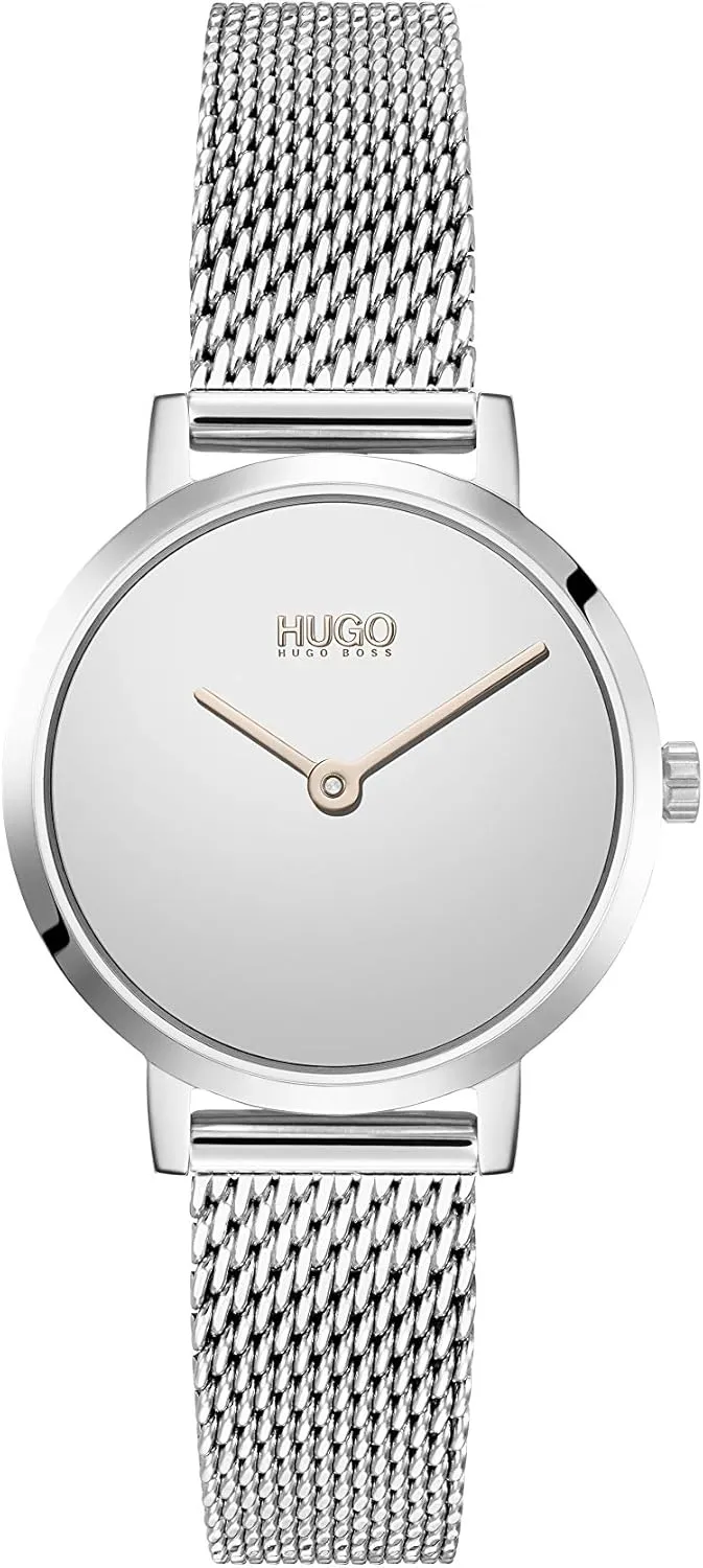 Steel Mesh Bracelet Casual Watch, Silver, 12 stormy hardworking optimal HUGO #Cherish Women's Quartz Stainless 