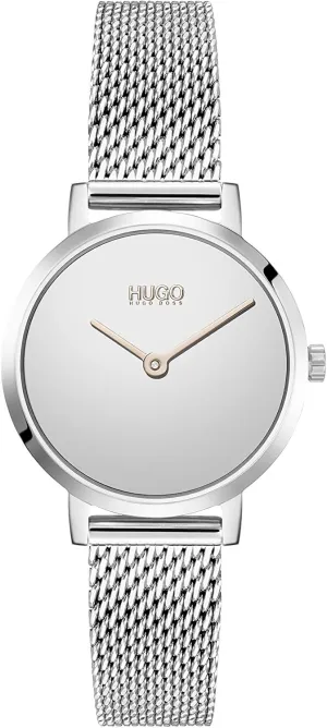 Steel Mesh Bracelet Casual Watch, Silver, 12 stormy hardworking optimal HUGO #Cherish Women's Quartz Stainless 