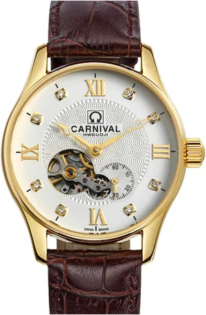 Steel Or Leather untold Sports Waterproof Watch MASTOP Men's Luxury Hollow Rhinestones Automatic Mechanical Stainless 