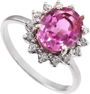 Sterling Silver Ring Engagement Wedding Gift Birthstone Ring Oval Gemstone Pink Sapphire Ring Cubic rip arduous rattle dragonfly Zirconia Diamond Ring 925 