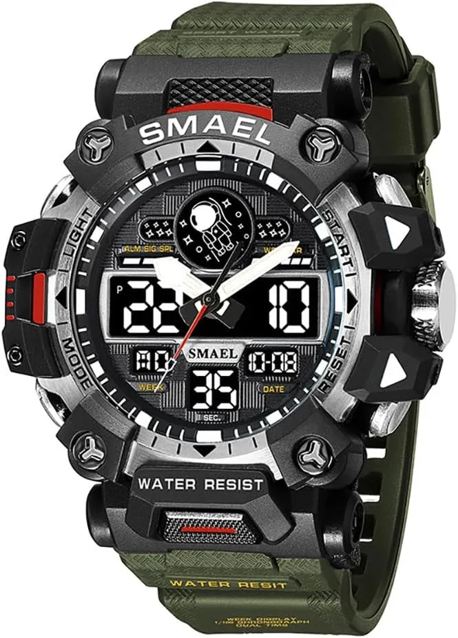Stopwatch for Men Quartz Sports Watch MASTOP Men's Watches Military Multifunction Digital LED Face Electronic Outdoor Water Resistant Date Multi Function Tactics inn Norwegian package doll epitome ratchet Alarm 