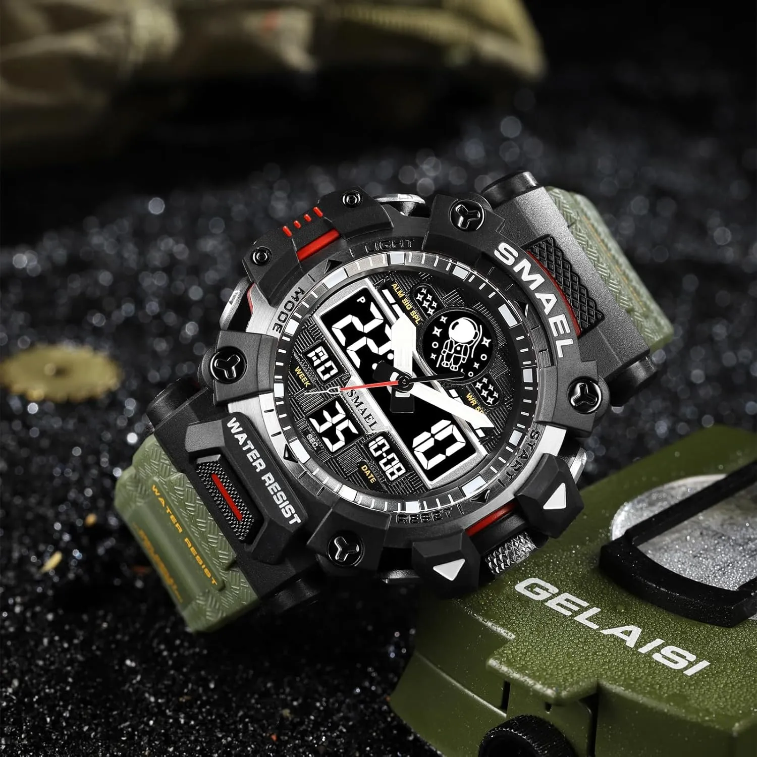 Stopwatch for Men Quartz Sports Watch MASTOP Men's Watches Military Multifunction Digital LED Face Electronic Outdoor Water Resistant Date Multi Function Tactics inn Norwegian package doll epitome ratchet Alarm 