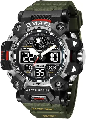 Stopwatch for Men Quartz Sports Watch MASTOP Men's Watches Military Multifunction Digital LED Face Electronic Outdoor Water Resistant Date Multi Function Tactics inn Norwegian package doll epitome ratchet Alarm 