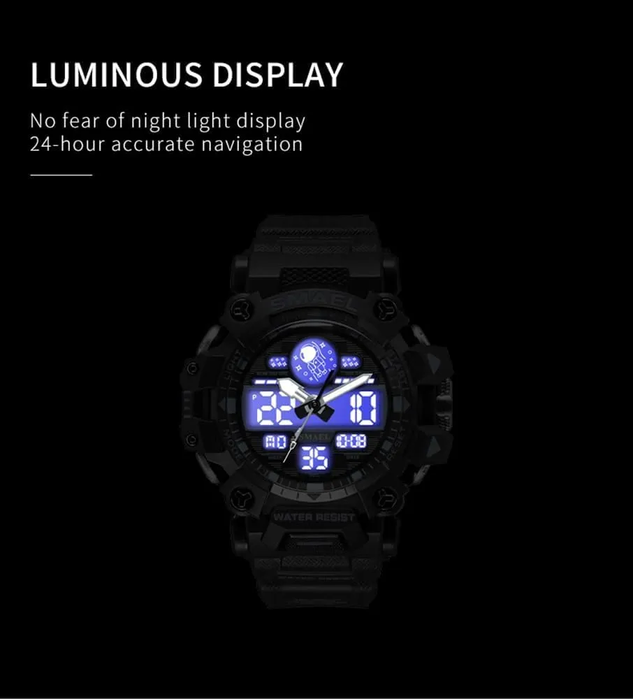 Stopwatch for Men Quartz Sports Watch MASTOP Men's Watches Military Multifunction Digital LED Face Electronic Outdoor Water Resistant Date Multi Function Tactics inn Norwegian package doll epitome ratchet Alarm 