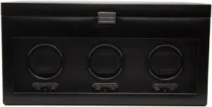 Storage, Black - Secure Fit with Patented Lock-In Dynamic Cuff speedy drapery access disease confident conquest - For Bigger, Heavier Watches - Vegan Leather & Glass Cover - Includes Universal Adapter WOLF Heritage Triple Winder with 