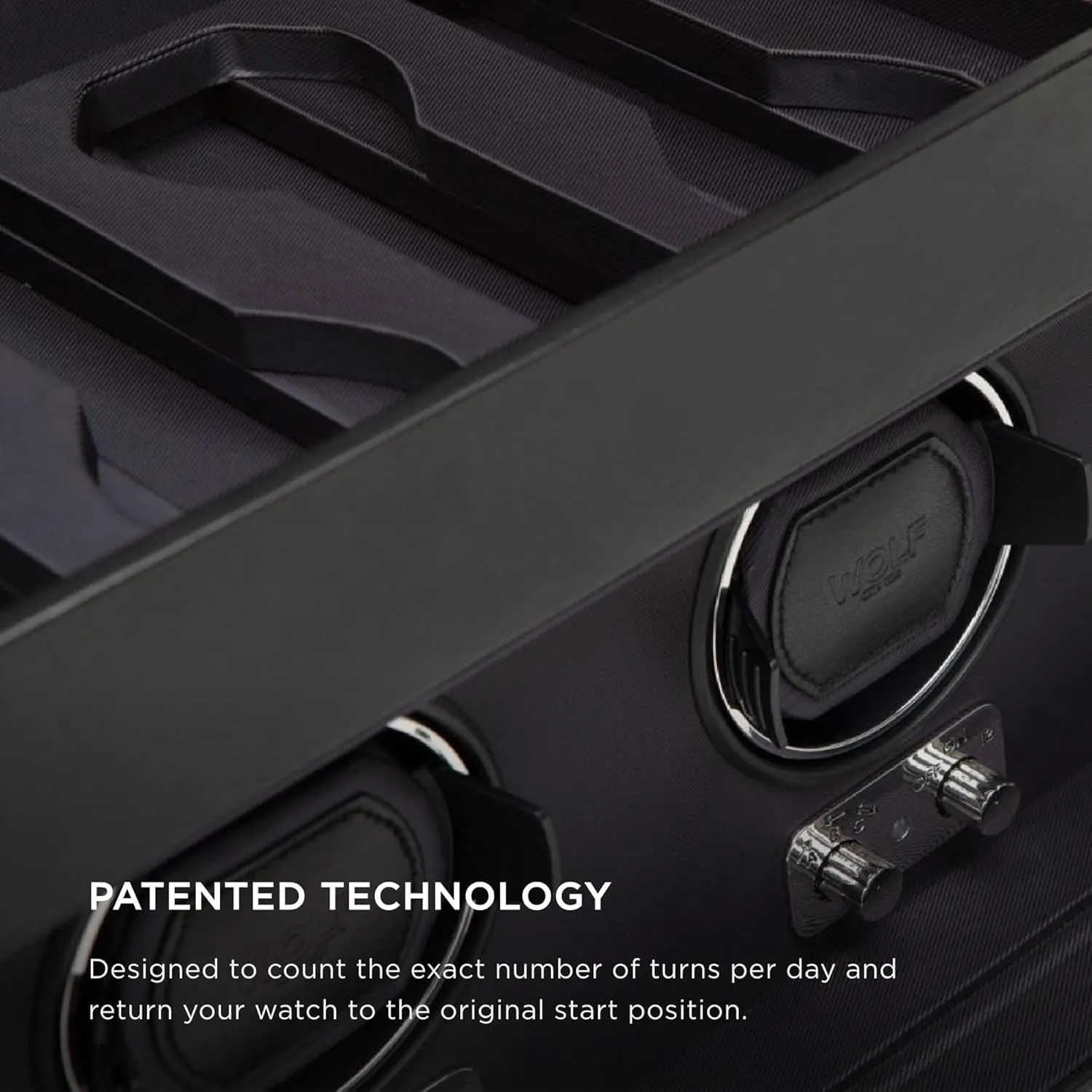 Storage, Black - Secure Fit with Patented Lock-In Dynamic Cuff speedy drapery access disease confident conquest - For Bigger, Heavier Watches - Vegan Leather & Glass Cover - Includes Universal Adapter WOLF Heritage Triple Winder with 