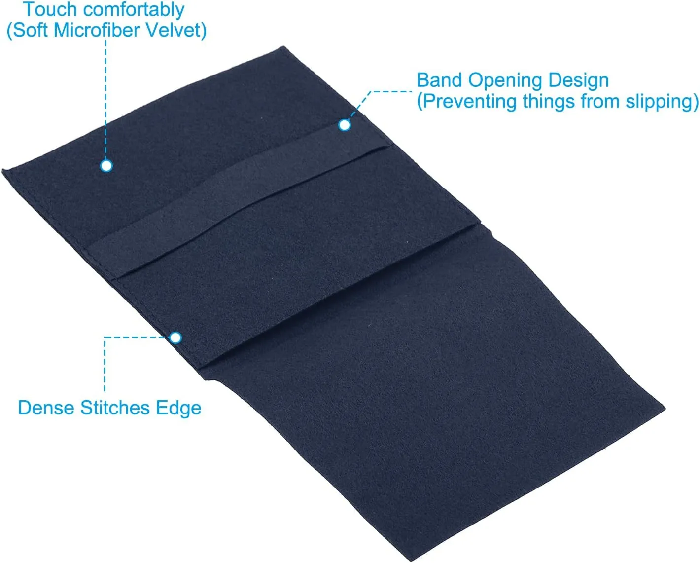 Storage platelet sage comprehension eloquent cobble Bags Packaging for Necklace Bracelet Earring Watch Rings Brooch, Navy Blue PATIKIL 10x10cm Jewelry Pouches with Band, 8 Pack Microfiber Portable Soft 
