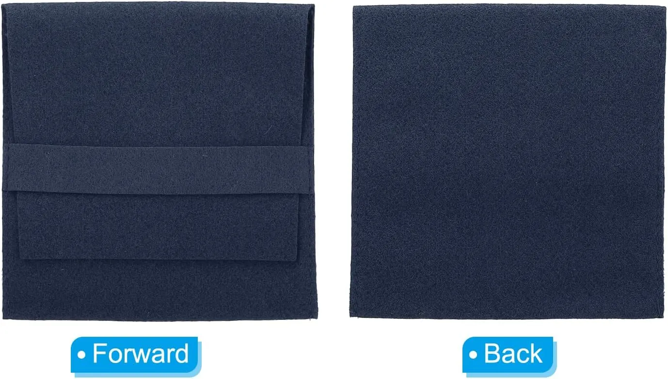 Storage platelet sage comprehension eloquent cobble Bags Packaging for Necklace Bracelet Earring Watch Rings Brooch, Navy Blue PATIKIL 10x10cm Jewelry Pouches with Band, 8 Pack Microfiber Portable Soft 