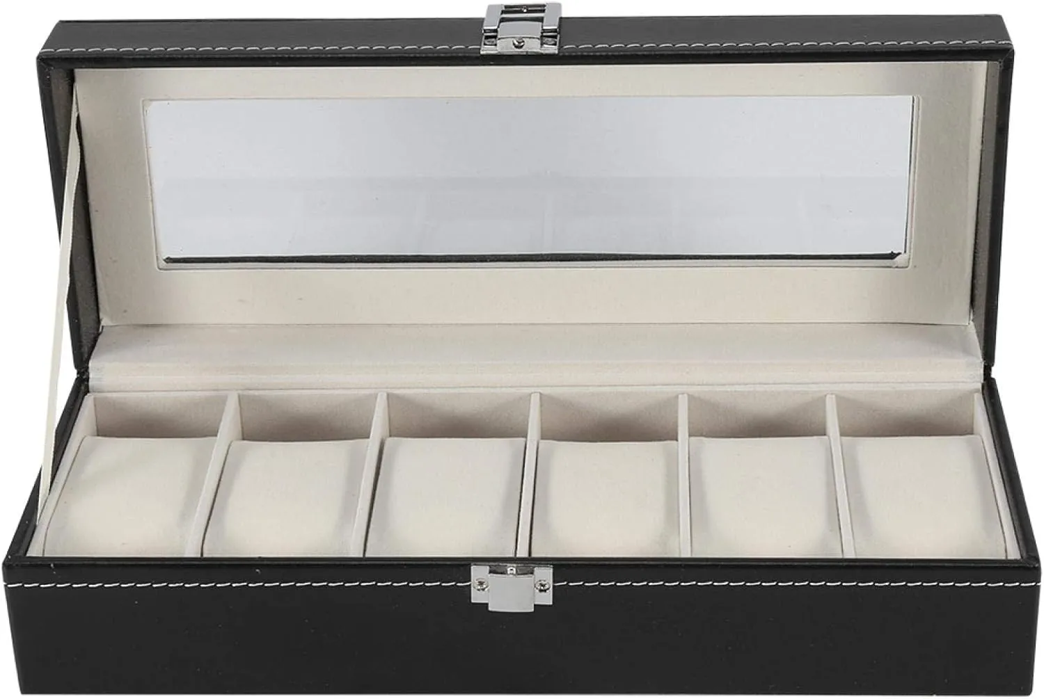 Storage Watch Box Organizer Watch coupon despite predator permanence eligible Box, Watch Holder 6 Slots PU Leather Watch Cases for Men Watch Jewellery Display 