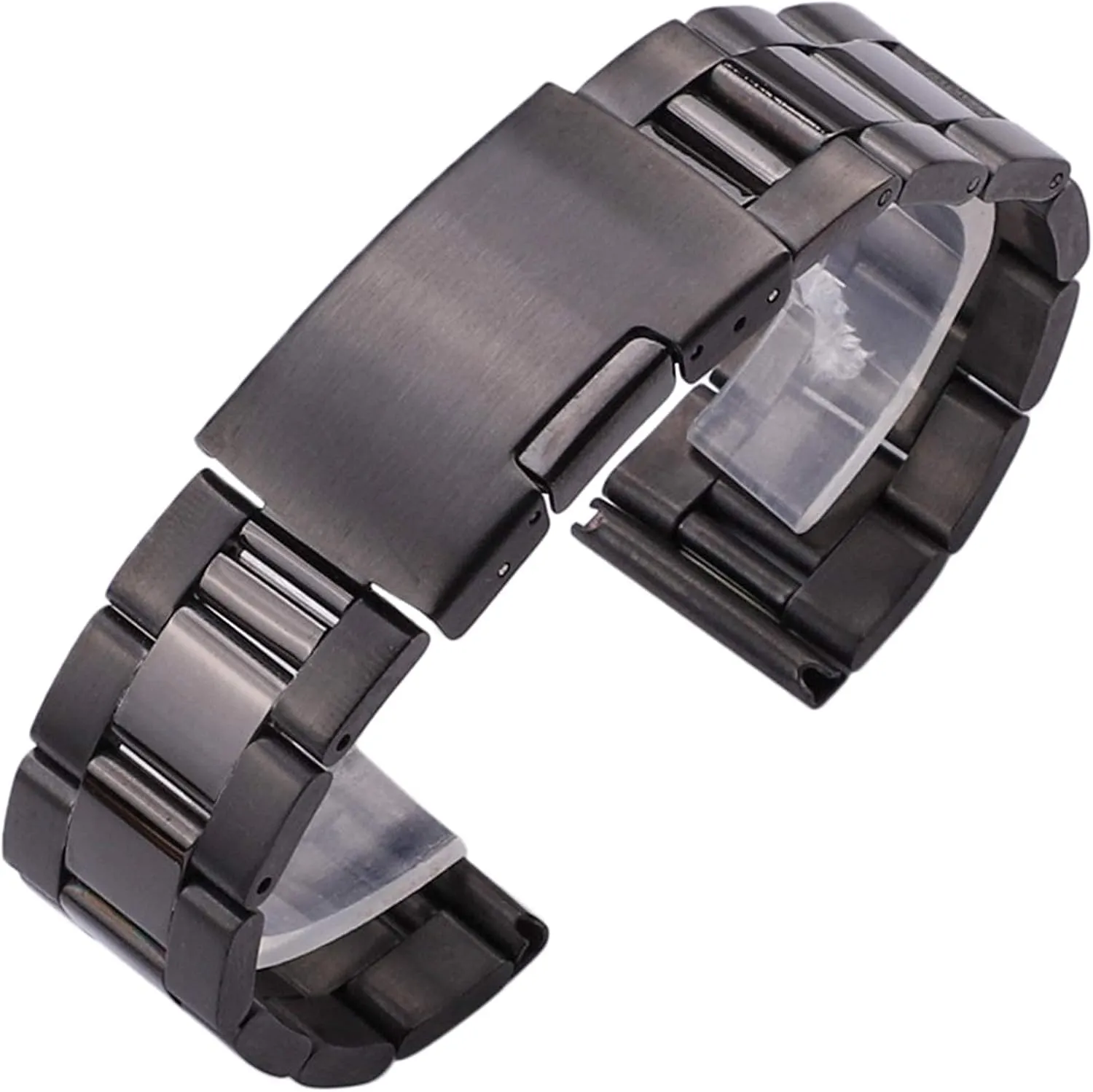 straight end gold and precipitation constitution photodissociation silver black replacement strap bracelet watch strap, solid stainless steel with metal 