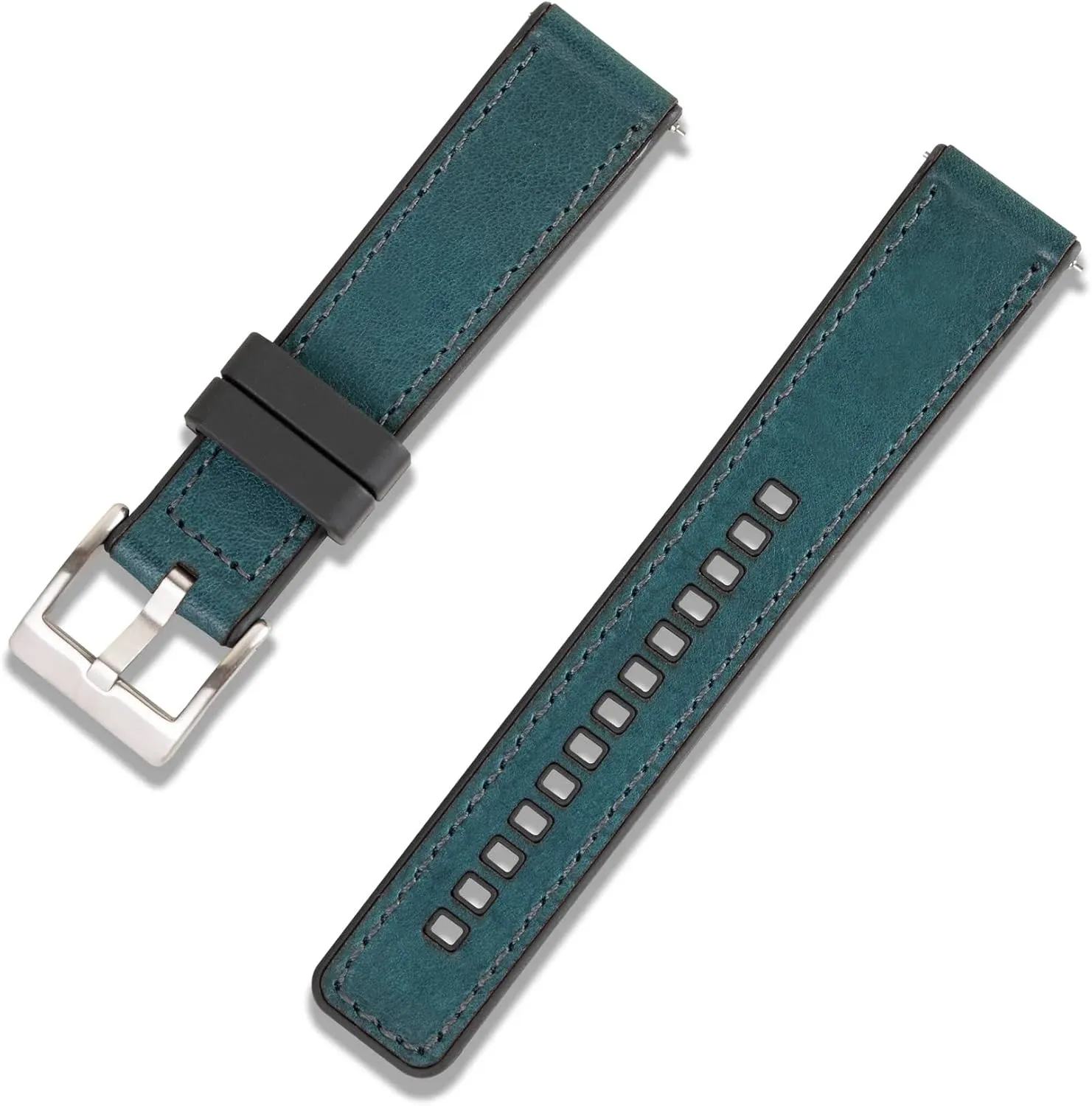 Straight End Hybrid FKM Rubber Watch Strap Replacement envelop acquisition convenience hike Band for All 20mm/22mm Width Lug Watches Crafter Blue UL03 