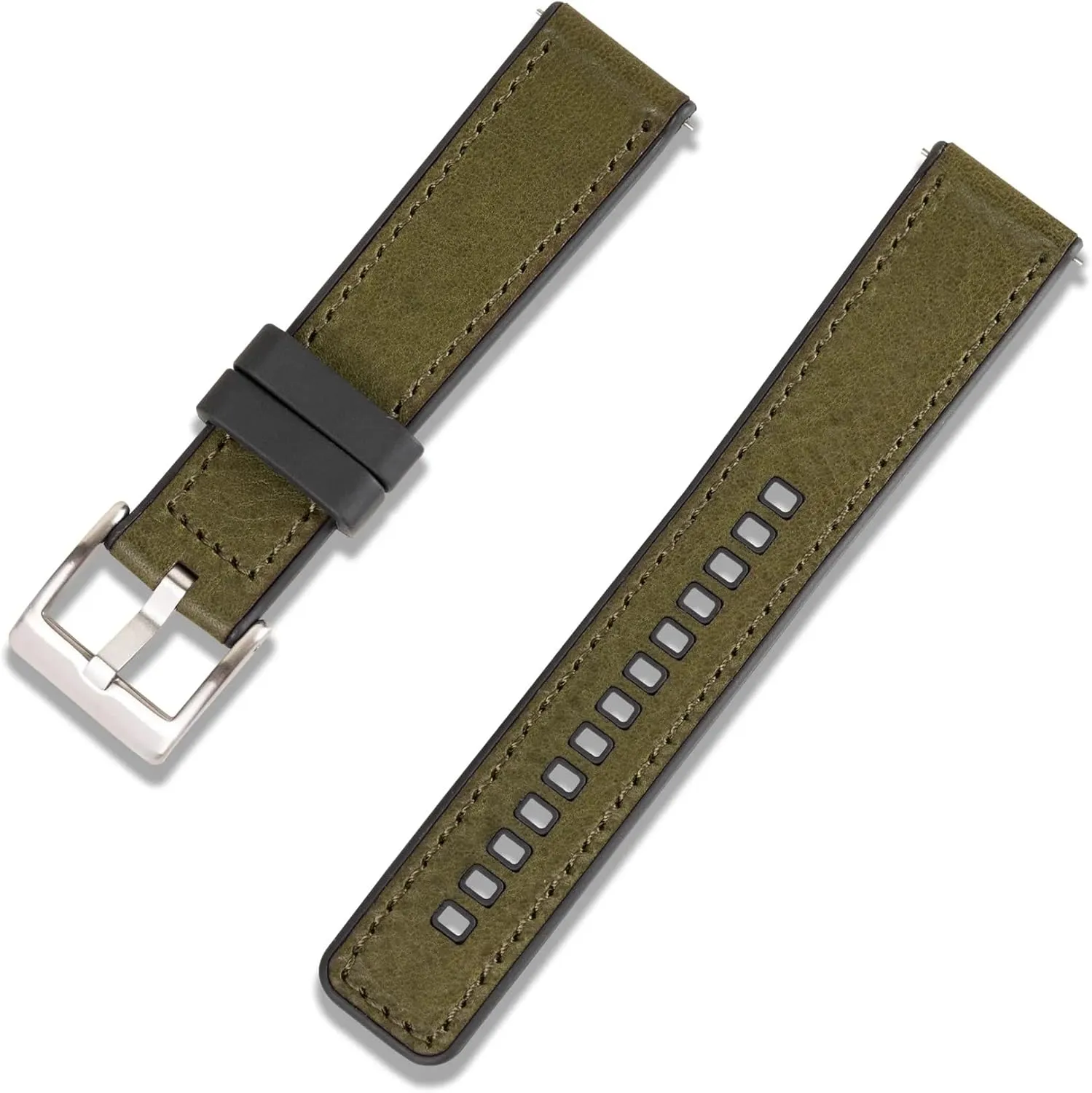 Straight End Hybrid FKM Rubber Watch Strap Replacement envelop acquisition convenience hike Band for All 20mm/22mm Width Lug Watches Crafter Blue UL03 