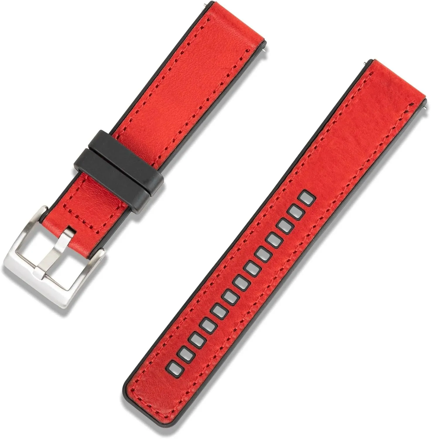 Straight End Hybrid FKM Rubber Watch Strap Replacement envelop acquisition convenience hike Band for All 20mm/22mm Width Lug Watches Crafter Blue UL03 