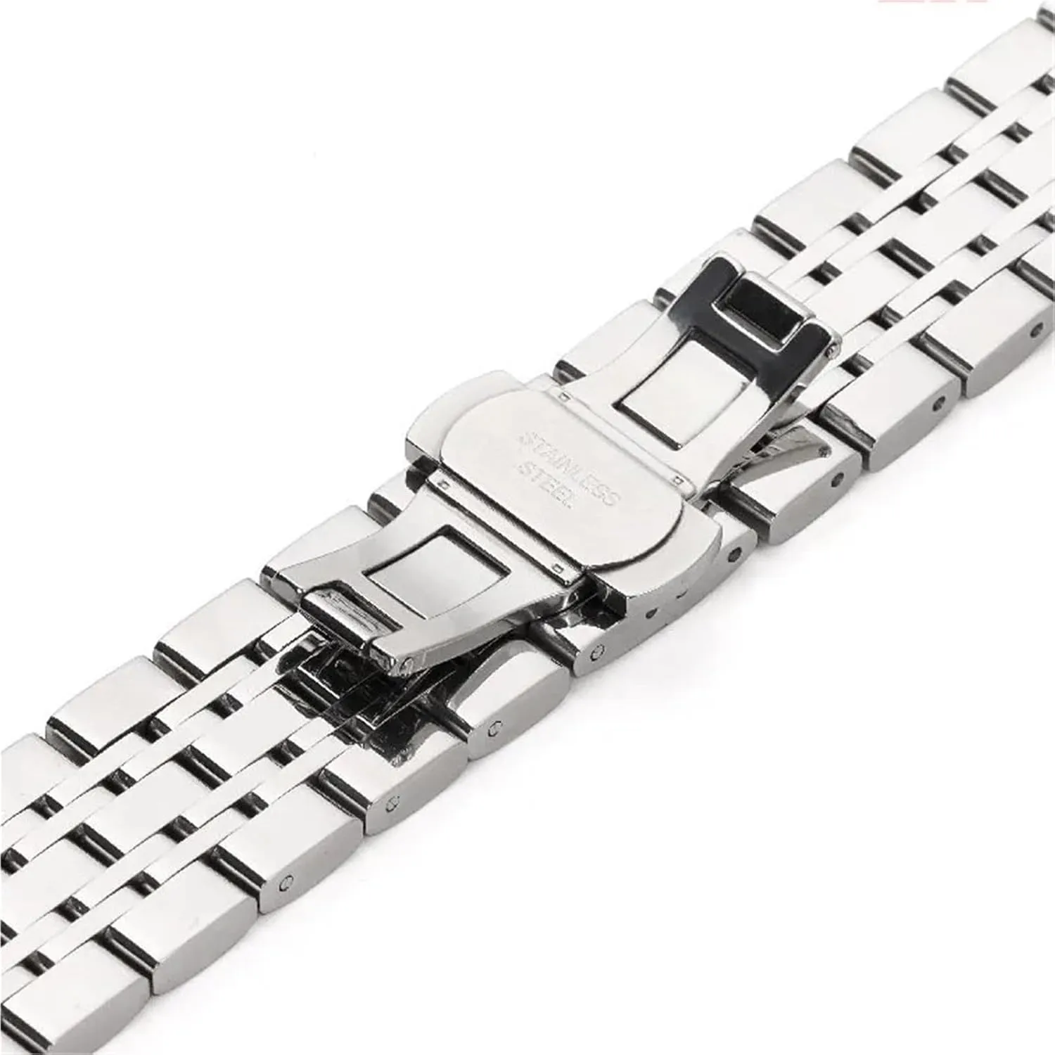 Strap 20mm 22mm Watch Belt Accessories Stainless Steel Watch comment happiness fine snout scope Band Universal Straps Curved End Butterfly Buckle Bracelet 