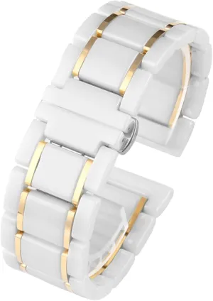 Strap Bracelet Wristband Luxury Ceramic And Stainless Steel 20mm 22mm Black illusory item seal Gold Strap For Men Women Watch 