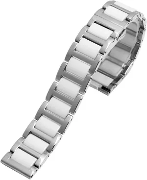 strap fashion watch wristwatch band For women man Ceramic Bracelet overlap stainless steel combination watchband 12 14 15 16 18 20 22mm 