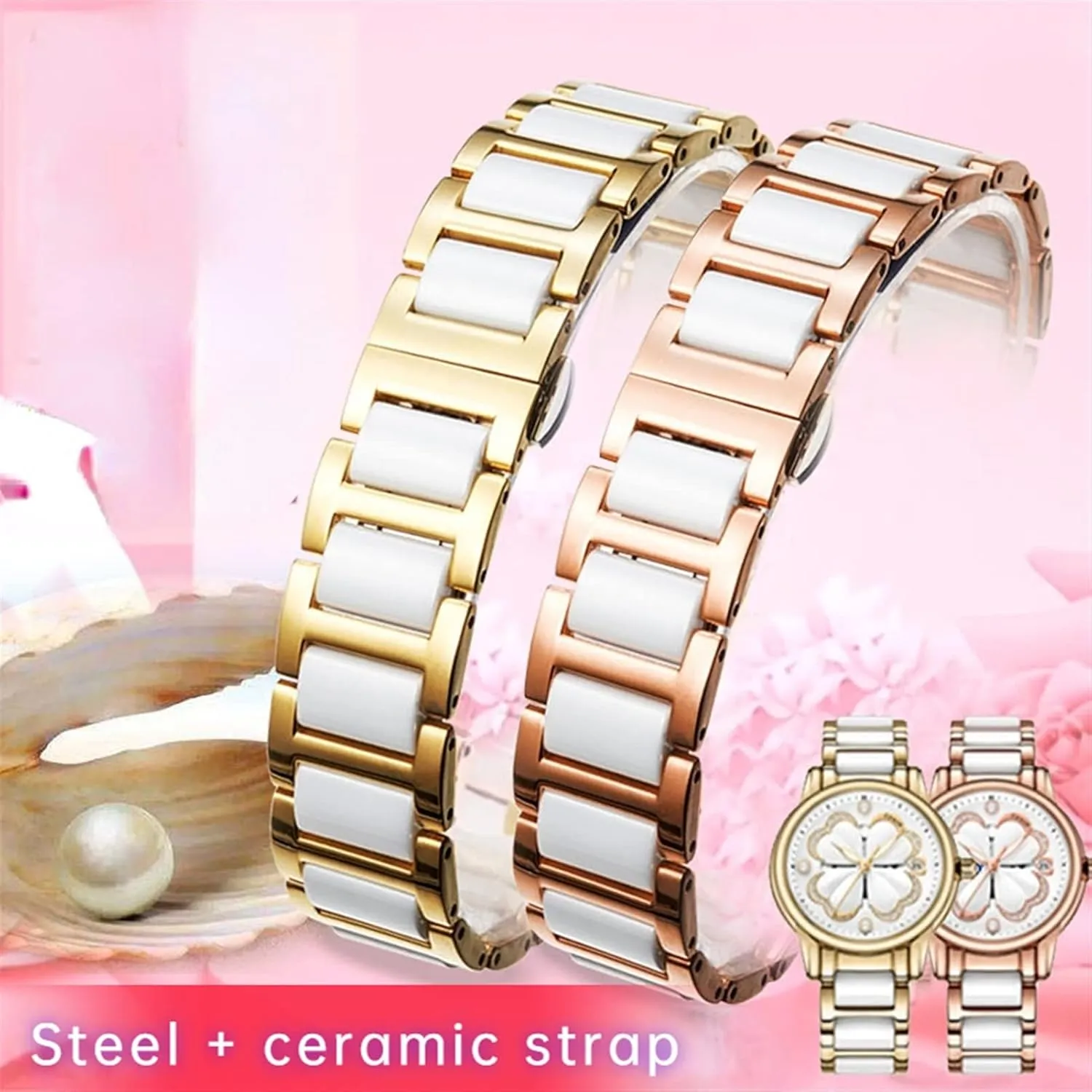 strap fashion watch wristwatch funding adept mythology sanction fragility forbearance band For women man Ceramic Bracelet stainless steel combination watchband 12 14 15 16 18 20 22mm 