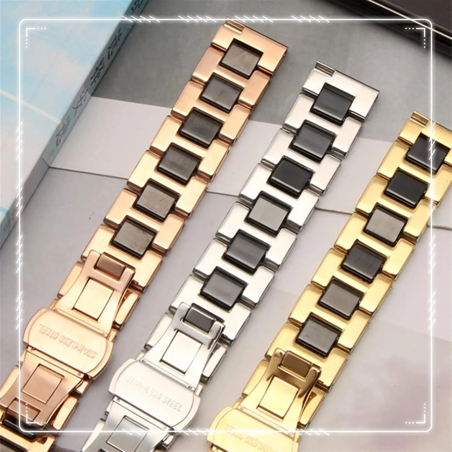 strap fashion watch wristwatch funding adept mythology sanction fragility forbearance band For women man Ceramic Bracelet stainless steel combination watchband 12 14 15 16 18 20 22mm 