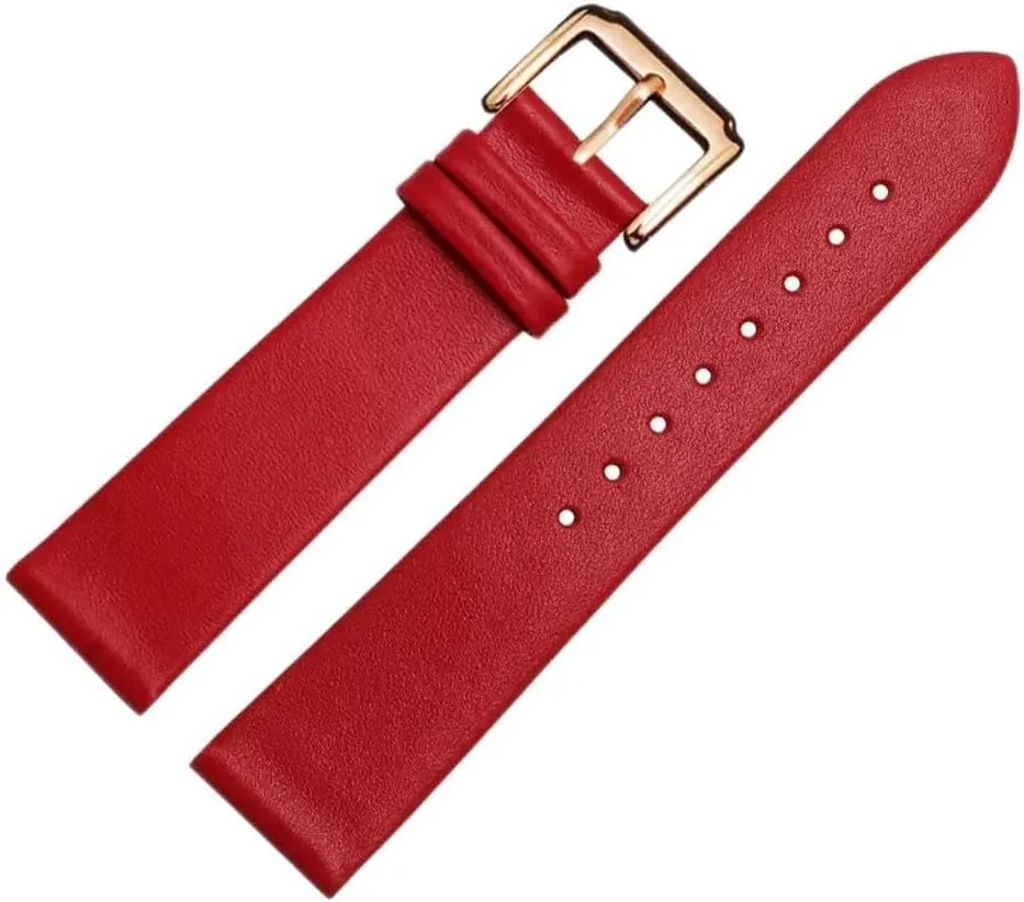 Strap for Men and Women -Thin Soft Buckle Accessories extend state connote Thin Plain Grain Watch Chain(23mm) Leather Watch 