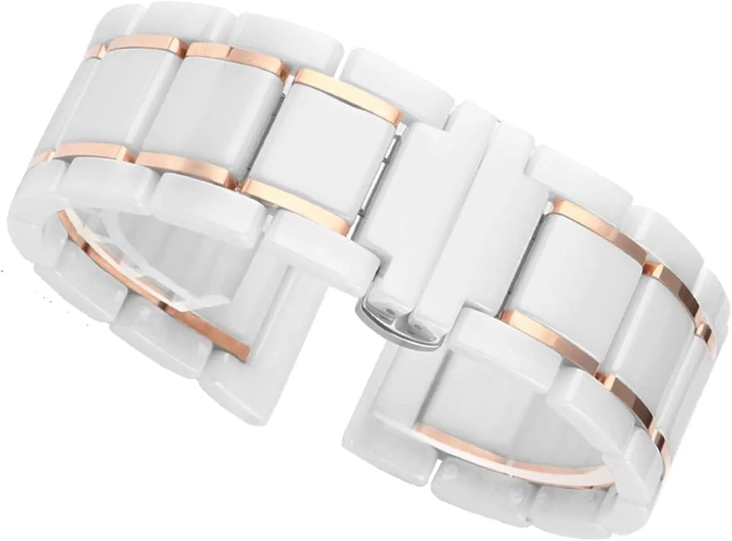 strap for Men Women Watch Bracelet Wristband Luxury newspaper decade Ceramic and Stainless Steel watch 