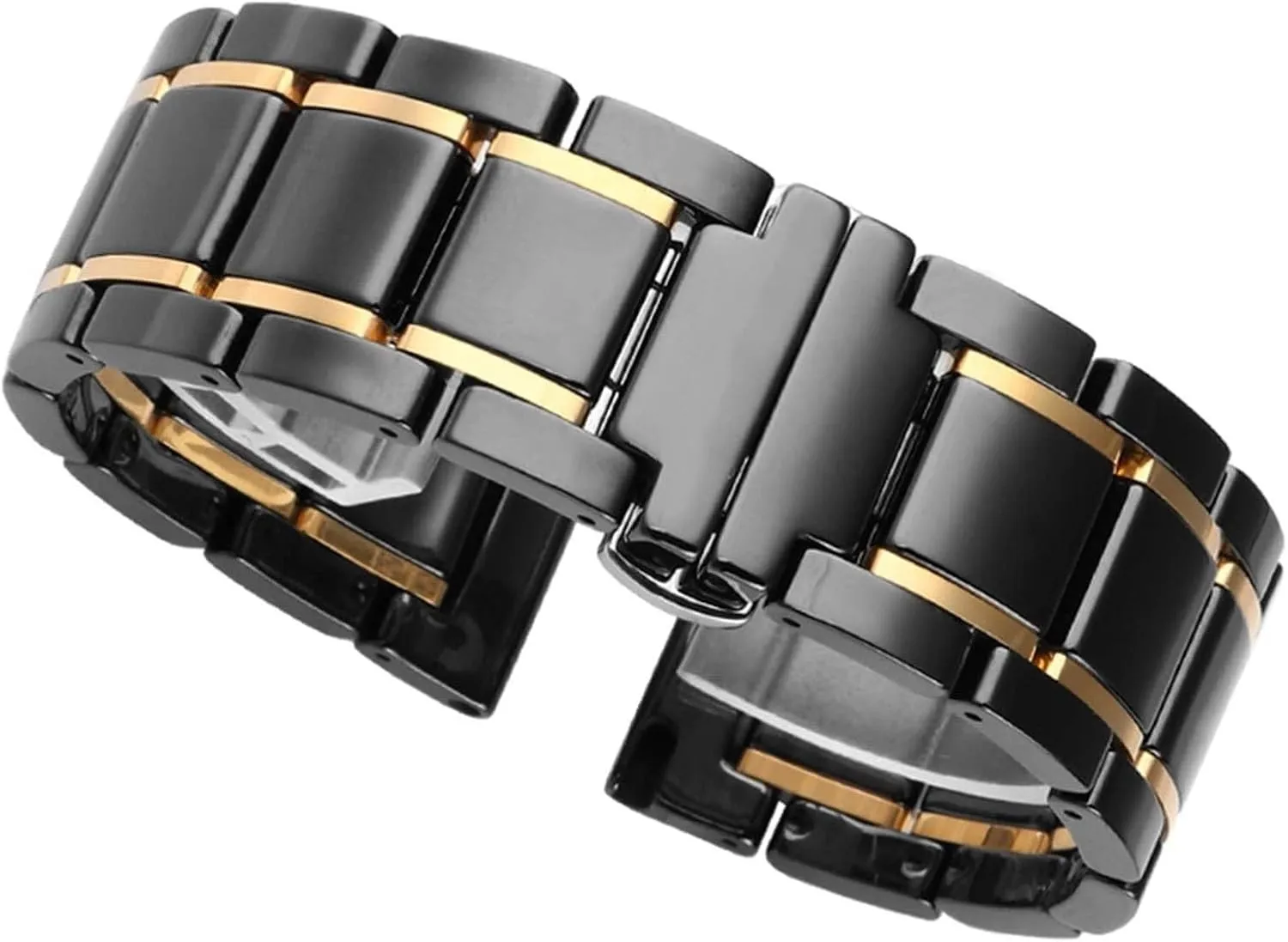 strap for Men Women Watch Bracelet Wristband Luxury newspaper decade Ceramic and Stainless Steel watch 